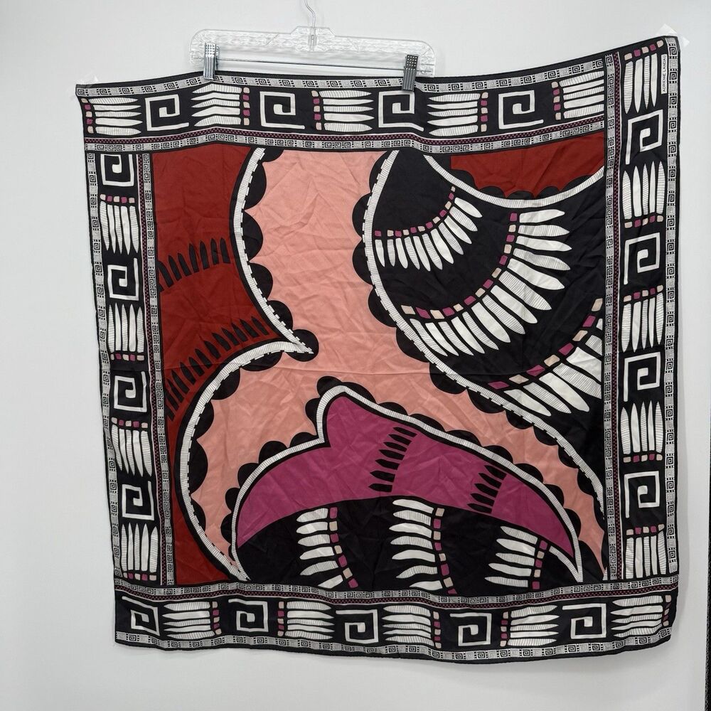 Adrienne Landau Multicolor Abstract Silk Square Scarf Vintage Y2k